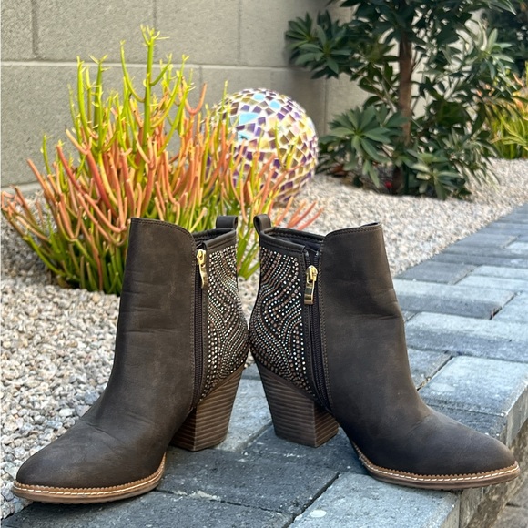 Rhinestone Western Style Ankle Booties by Boutique By Corkeys - Picture 10 of 11